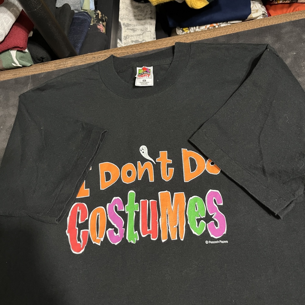 Vintage Costume Shirt Black Halloween Ghost Horror Monsters 90s Single Stitch - Picture 7 of 10